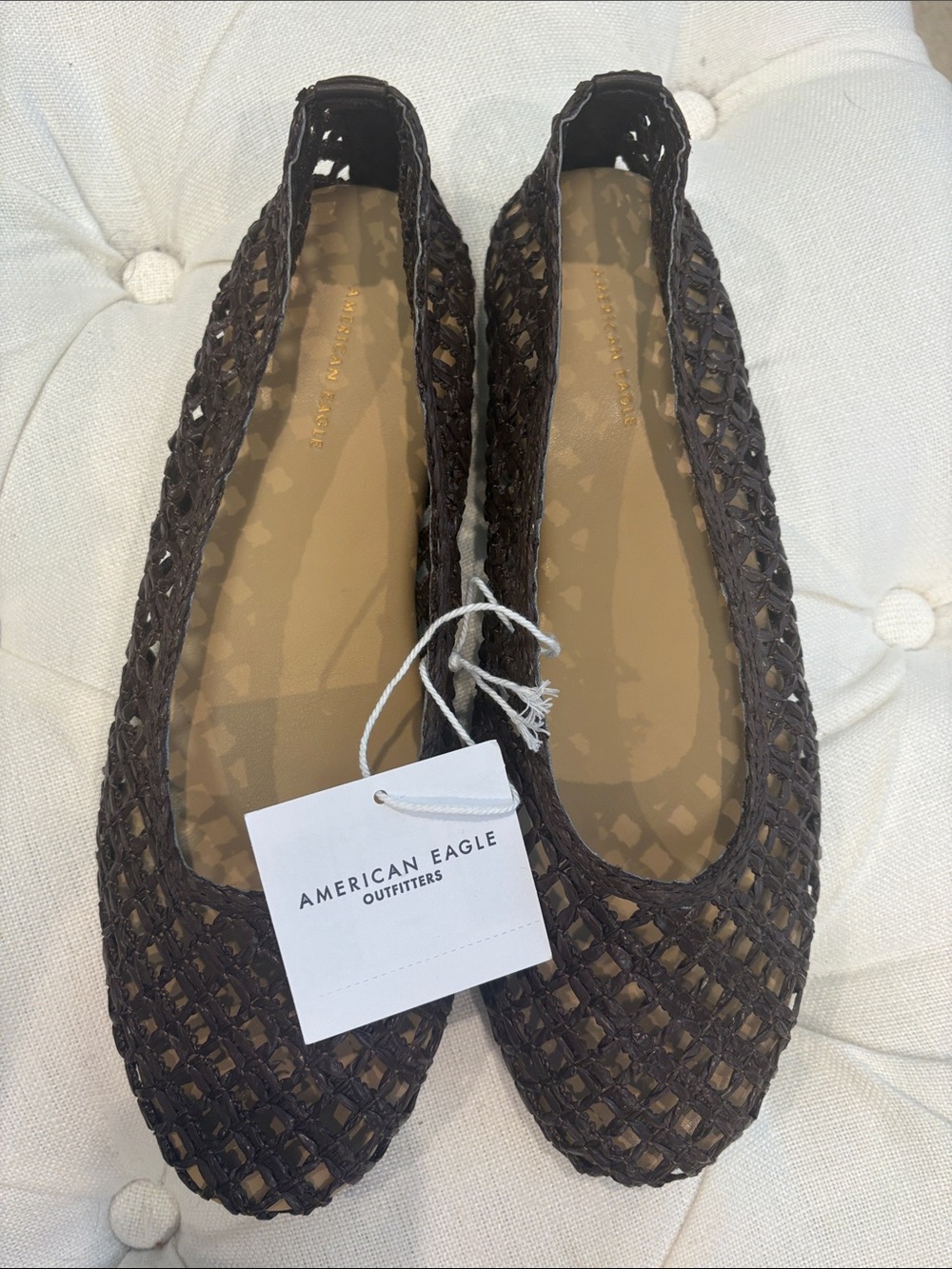 American Eagle Outfitters Dark Brown Woven Flats